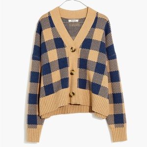 Bayberry Cardigan Sweater in Buffalo Check